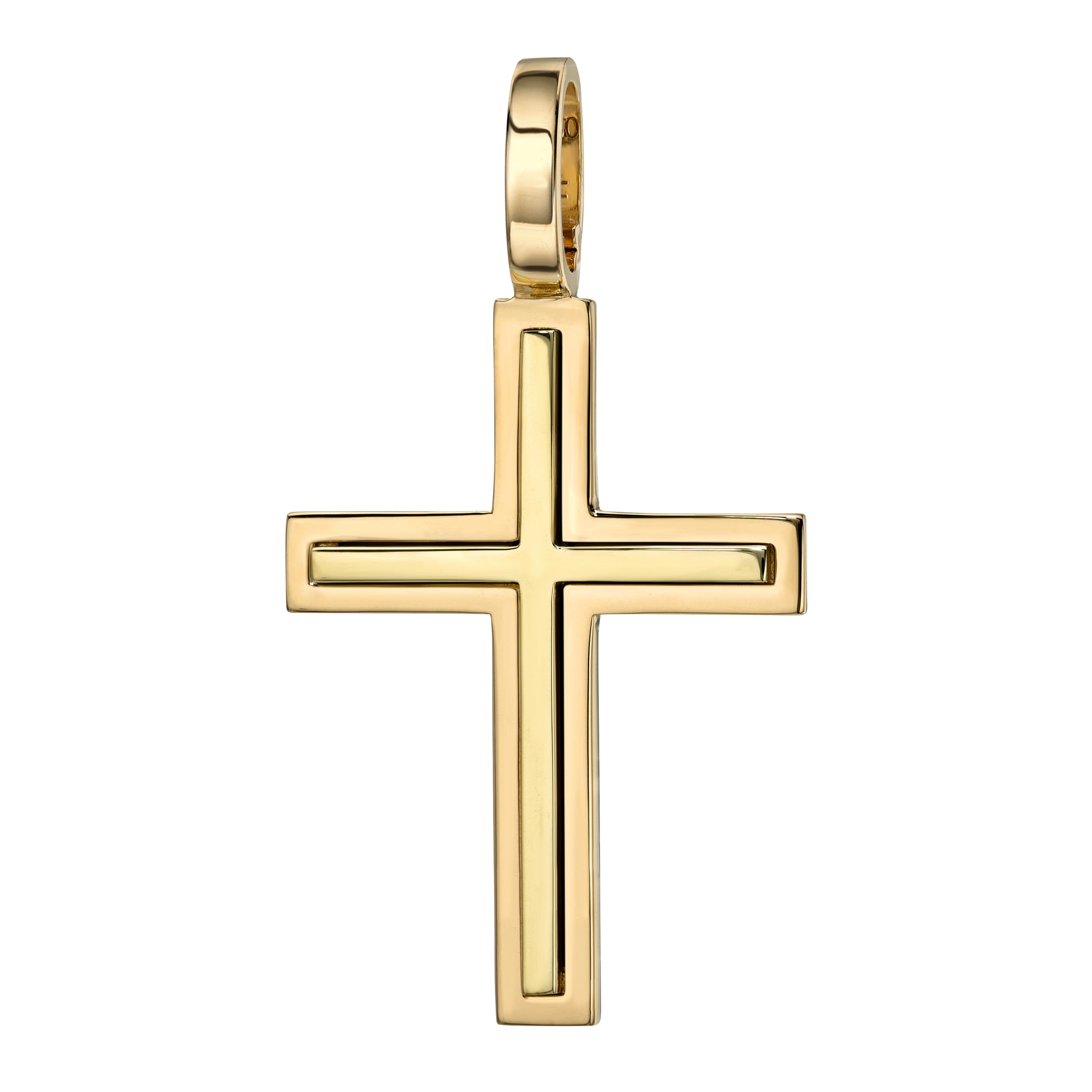 18k gold cross pendant