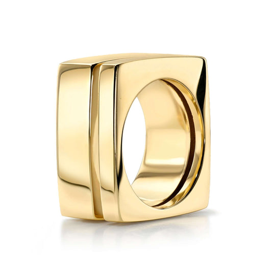 18k gold square band