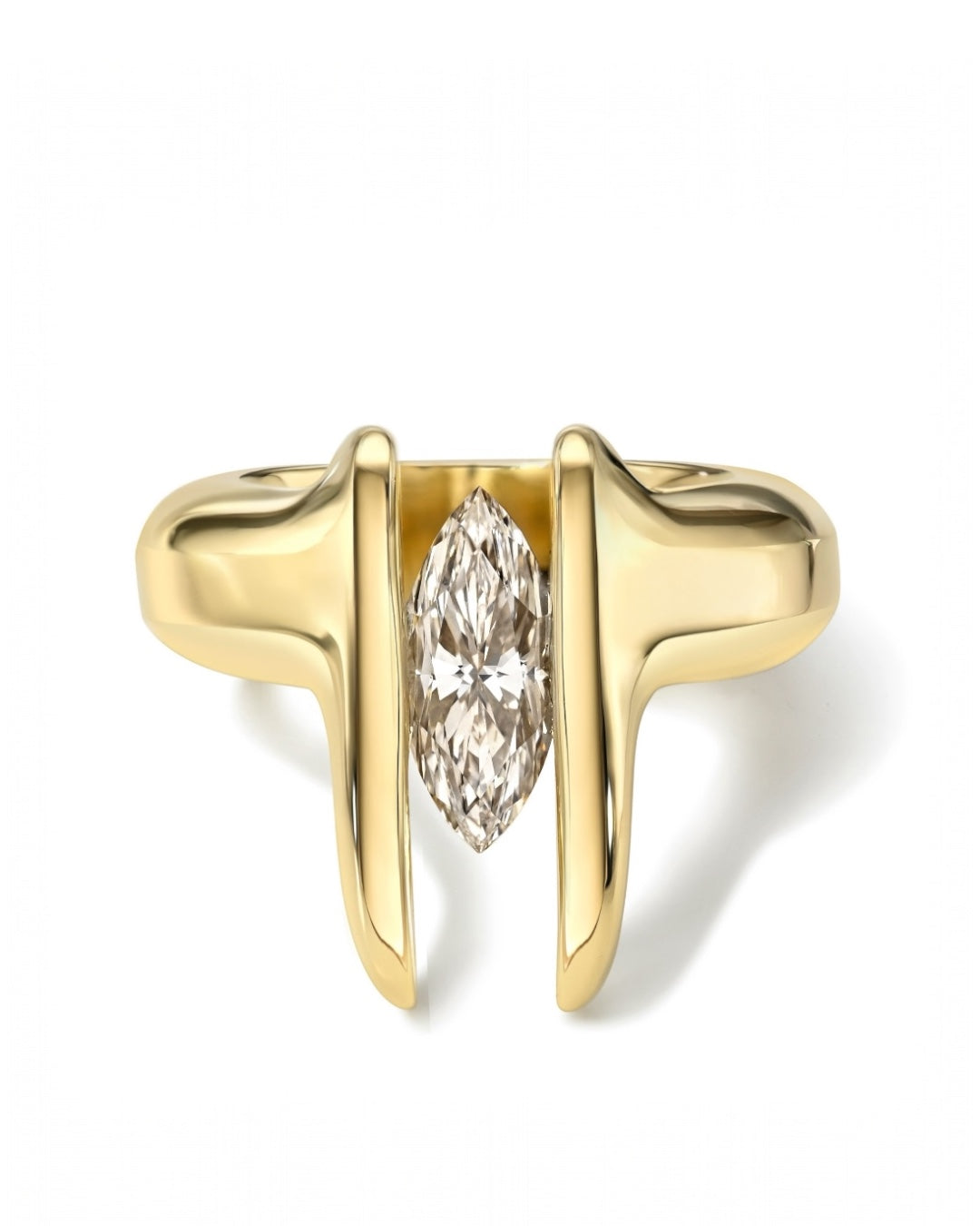 TUSKS CHAMPAGNE MARQUISE DIAMOND RING