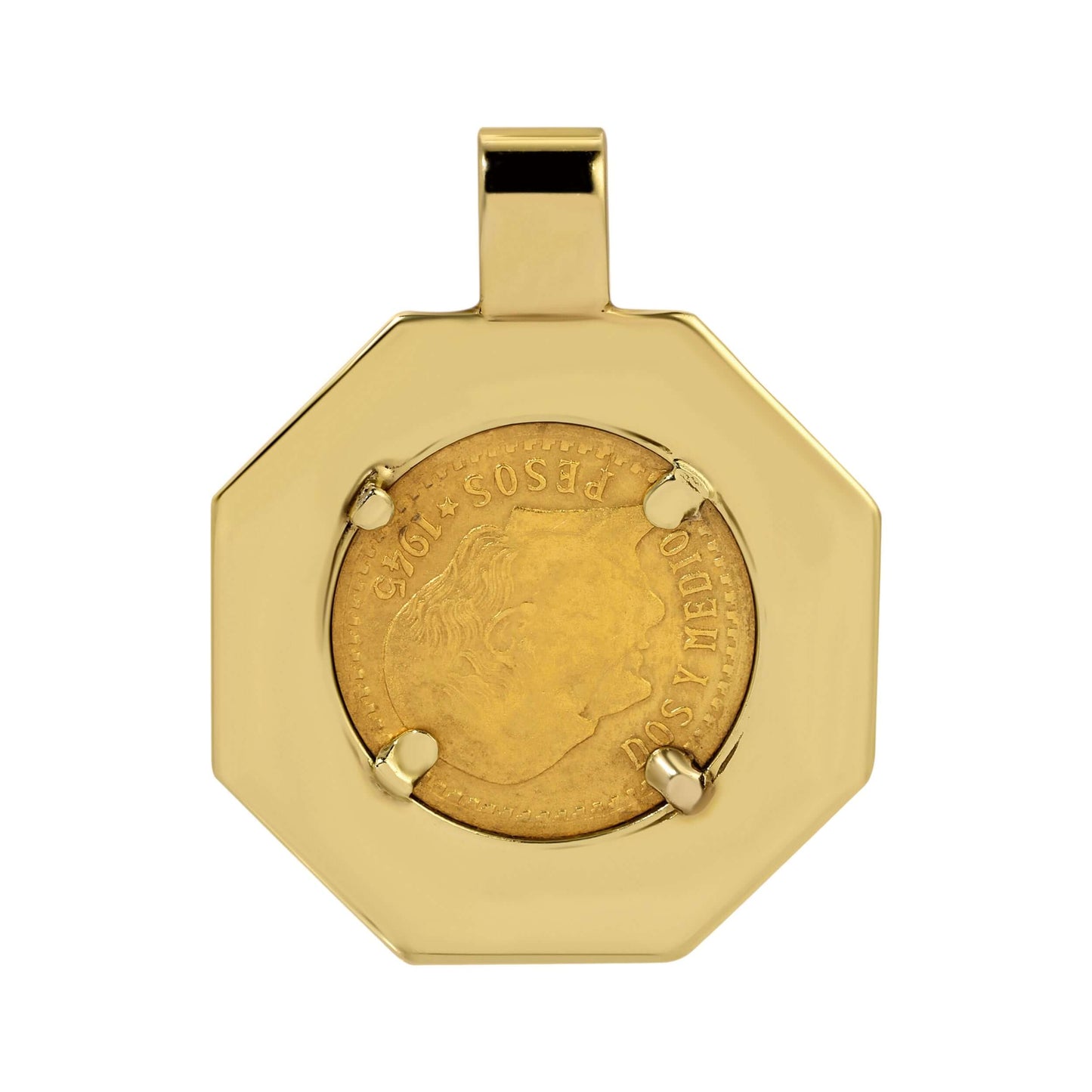 18k mexican gold coin pendant