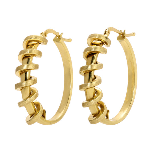 18k gold. hoops