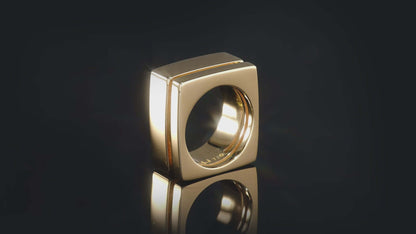 18k gold square band
